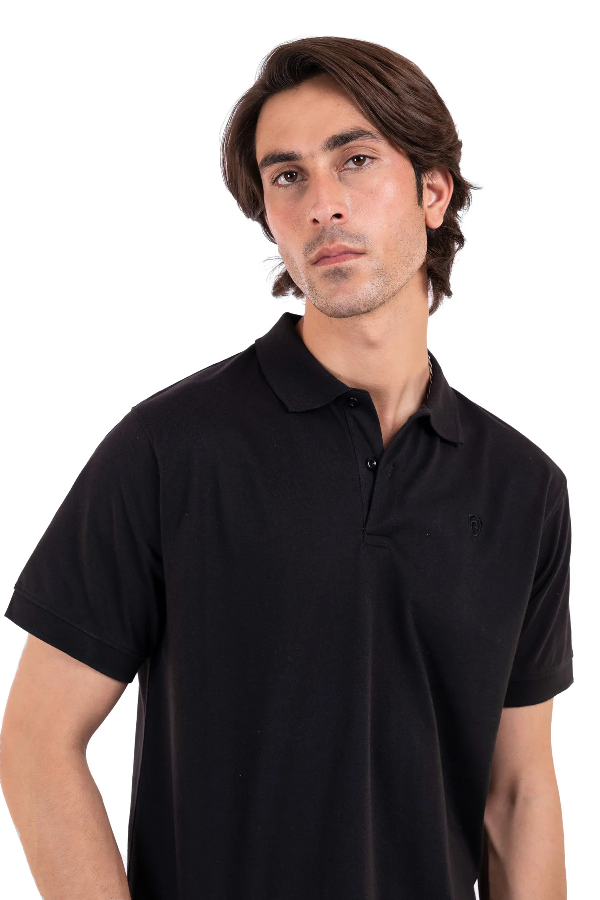 black polo shirt